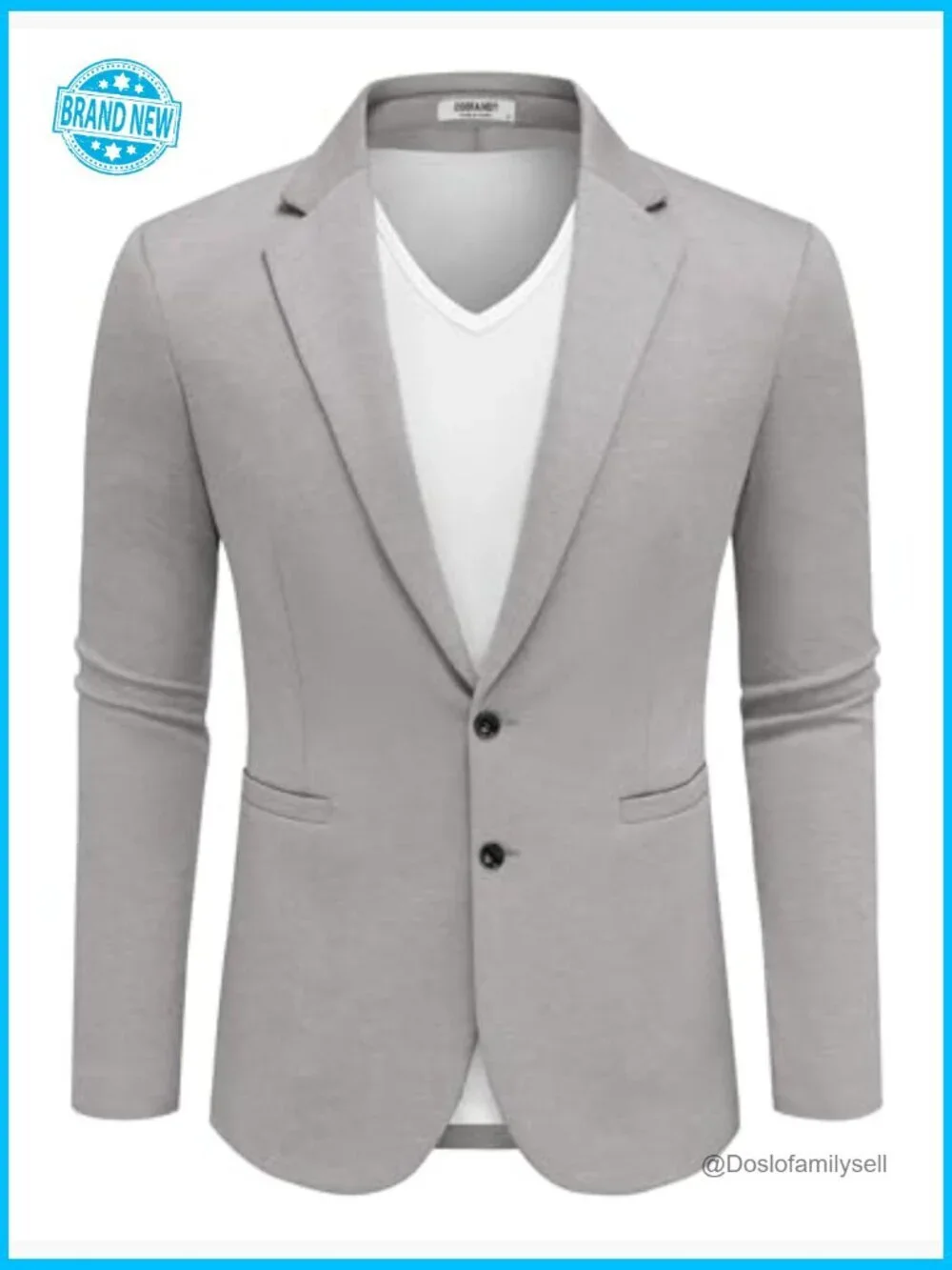 Slim Fit Knit Blazer Lightweight Casual Sport Coat Modern Two Button